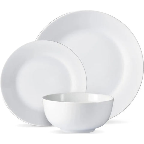 Marble Plates and Bowls Sets, Modern Kitchen 16-Piece Dinnerware Sets, Indoor and Outdoor Plates