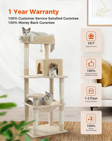 Multi-Level Cat Tree Tower with Condo Scratching Post for Cat Furniture House Cat Scratcher Cat Supplies Cat Toy