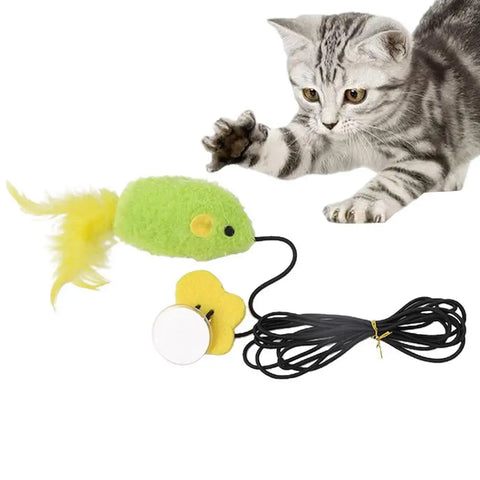 Cat Teasing Toy Sound Mouse Toy Teasing Pendant Wand For Cats Bite-Resistant Pet Companion Toy For Small Medium And Large Cats