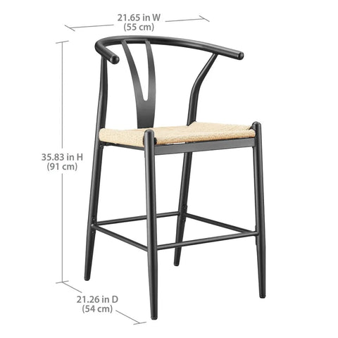 2024 New Springwood Wishbone Metal Counter Bar Stool 2 Pack for Indoor