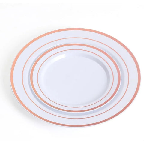 600 Pcs Plastic Dinnerware Set for 100 Guests, Disposable Plastic Plates for Party Wedding Birthday, Dinner Plates, Salad Plates