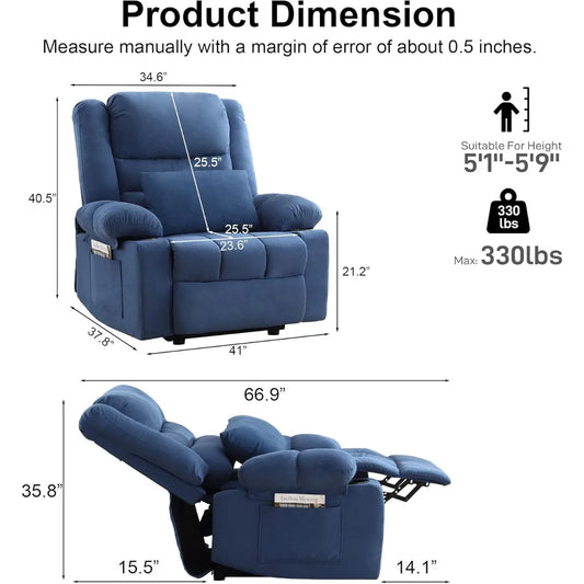 Recliner Chair Modern Ergonomic Lounge Single Sofa Seat Small Push Back Recliners Living Room Recliners on Clearance