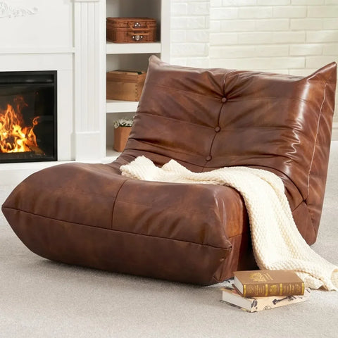 Bean Bag Chair, Giant Sofa, Memory Foam Chairs for Adults, Sofa Sack Faux Leather Fireside Ergonomic Design，Versatile Usage