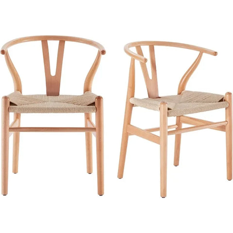 Rattan Chairs for Dining Room Wishbone Chair Solid Wood Armchairs haped Backrest