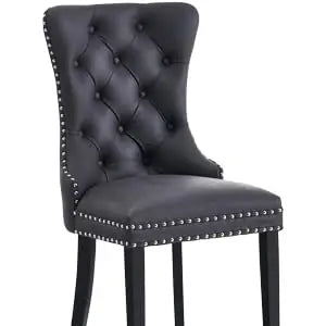 Leather Dining Chairs Set of 6, Upholstered Dining Chair with Nailhead Trim and Solid Wood Legs,   Chair for Kitchen