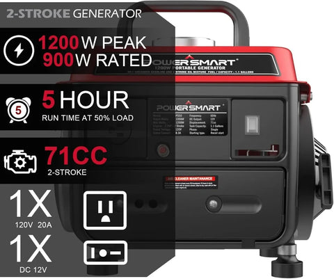 1200W Portable Generator, Small Generator for Camping Outdoor, Ultralight, EPA Compliant