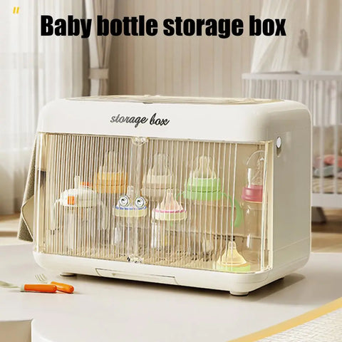 Baby Bottle Organizer Large Container Holder Nursing Bottle Organizer Drainer Bottle Rack Dryer Holder Dustproof Bottle Storage