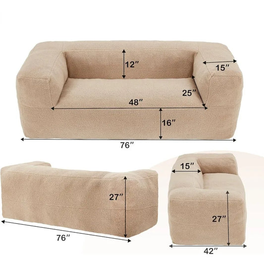 Giant Bean Bag Chair Sofa,Oversized Bean Bag Couch,Memory Foam Filled Floor Loveseat ，living room sofas ，bedroom chair