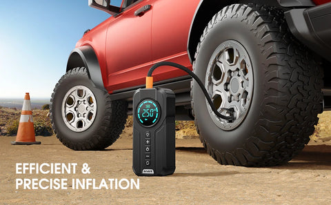 BUVAYE Car Jump Starter Air Pump Portable Air Compressor Multi-function Tire Inflator Auto Portable Battery Starter With EVA Bag