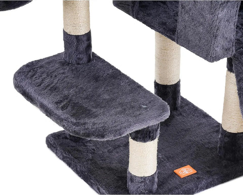 Cat Tree, Cat Tower for Indoor Cats with Scratching Board, Multi-Level Cat Furniture Condo with Feeding Bowl