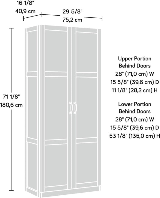 Sauder Select Storage Pantry cabinets, L: 29.69" x W: 16.34" x H: 70.10", White finish