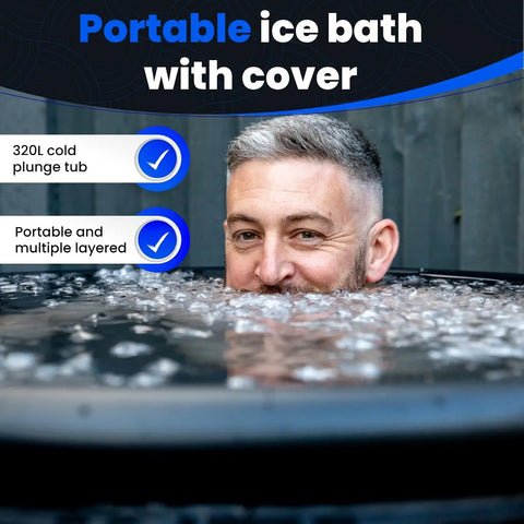 Portable Inflatable Ice Bath Tub for Athletes,Multiple Layered Cold Plunge Tub with Cover,Ice Plunge Tub for Cold Water Therapy