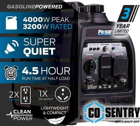 Ultra Light Quiet 4000W Portable Gas Inverter Generator