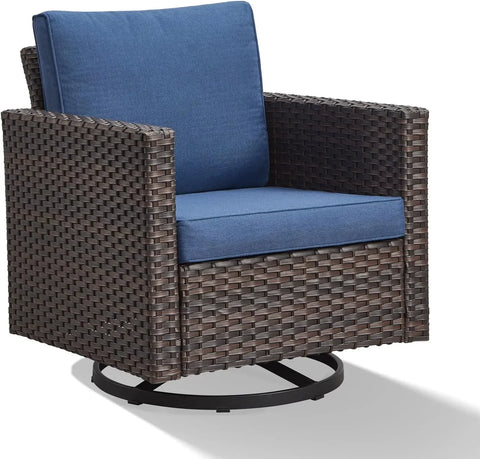 Patio Chair Wicker Swivel Rocker-Outdoor Swivel Glider Chair Capacity Wicker Outdoor Rocking Seating for Porch Balcony Deck