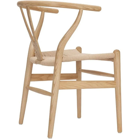 Wood Wishbone Chairs Beech, Y-Shaped Backrest Dining Mid Century Chair, Ash Wood/Natural Wood