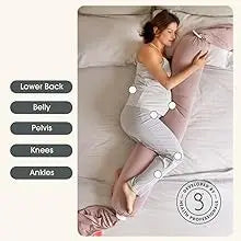 bbhugme Adjustable Pregnancy Pillow – Full Body Support for Side Sleeping - Adjustable Firmness and Shape - Supports Back, Legs,