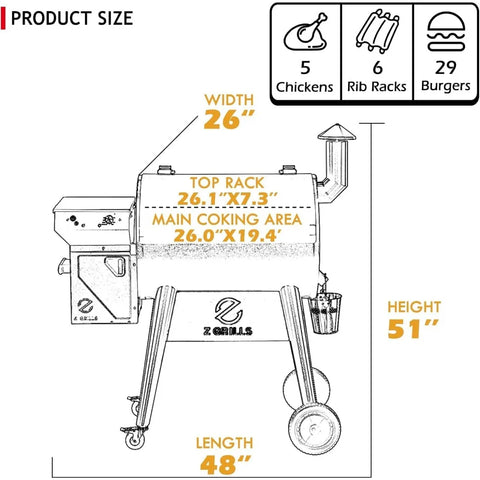 Smoker for Outdoor Cooking, BBQ Grill with PID 2.0 Controller, LCD Screen, 697 sq, Meat Probes, Rain Cover