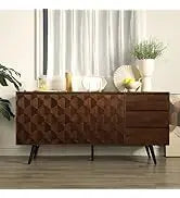 Bme Georgina Solid Wood Coffee Tables for Living Room,Coffee Table Mid Century Modern with 2 Symmetrical Storage Drawers &amp