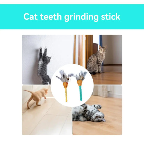 Cat Teething Stick Cute Interactive Cat Teaser Toy Cat Chew Stick Cat Chew Toys Kitten Teaser Wand Funny Cat Chew Stick For