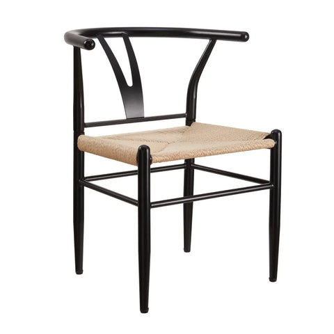 2024 New Springwood Wishbone Chair 2 Pack, Metal Base with Black Finish for Indoor