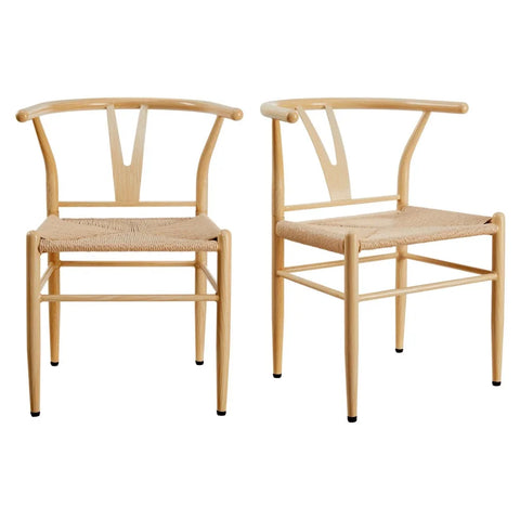 2024 New Springwood Wishbone Chair 2 Pack, Metal Base with Black Finish for Indoor