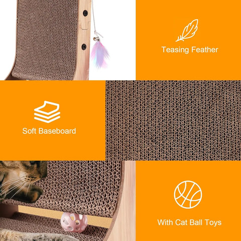 L Shape Cat Scratcher, 23.6 Inch Cat Scratchers for Indoor Cats, Protecting Furniture Cat Scratch Pad, Cardboard Cat Scratching