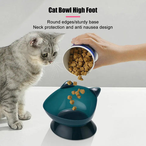 Cat Food Bowls Anti Vomiting Raised Cat Bowls Ergonomic Cat Bowl Elevated Kitten Dish With Fine Sanded Edges