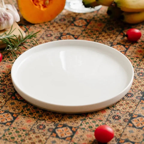 Porcelain White Dinner Plates, Set of 6, 10.6 inch, Salad Serving Modern Round Dishes, Smooth Glaze, Dishwasher Safe