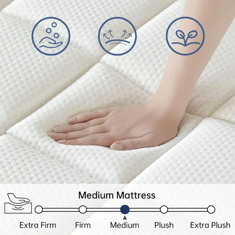 California King Mattress 12 Inch, Cal King Mattress in a Box, Hybrid Mattress, Ultimate Motion Isolation with Memory