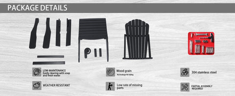 Folding Adirondack Chair Set of 2,SGS Tested,Wooden Textured with Cup Holder,Widened Heavy All-Weather HDPE Comfortable