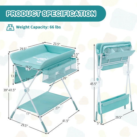 Babyjoy Baby Changing Table Folding Infant Diaper Station Nursery w/ Storage  BB5605