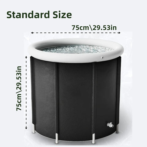 Portable Ice Bath Tub for Athletes and Recovery - Freestanding Cold Water Therapy Spa Soaking Bath for Adults