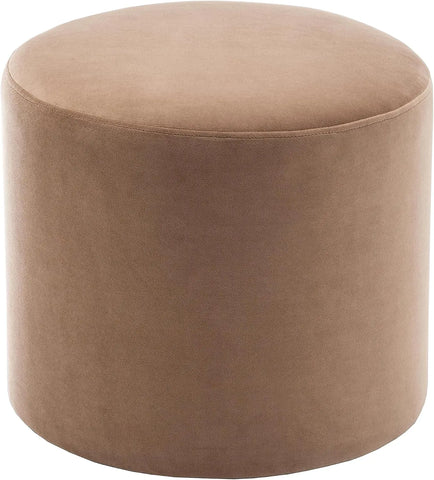 19-Inch Wide Round Pouf Ottoman Footstool, No Assembly Required, Stool Chair for Living Room