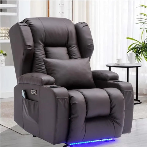 Power Recliner Chair with Massage & Heating, Comfy Sleeper Chair Sofa Electric Recliners Home Theater Seat for Living Room