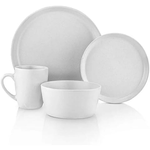 Modern Stoneware 16-Piece Round Dinnerware Set, Plates and Bowls Sets, Dish Set for 4