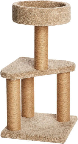 Cat Tree Indoor Climbing Activity Tower with Scratching Posts, Large, 17.7" x 45.9", Beige