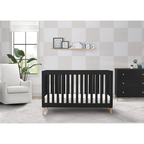 2023 New  Children Essex 4-in-1 Convertible Baby Crib, Bianca White with Natural Legs