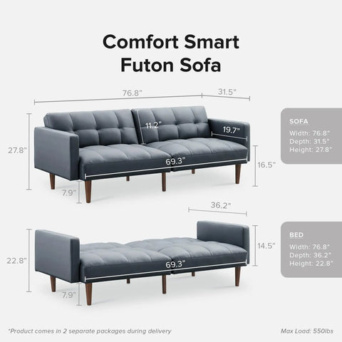 Small Sofa, Futon, Sofa Bed, Sleeper Sofa, Loveseat, Mid Century Modern Futon Couch, Sofa Cama, Couches for Living Room, Bedroom