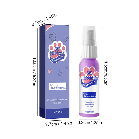 60ml Dog Breath Refreshing Spray Pet Mouth And Teeth Cleaning Mouthwash Cat Deodorant Spray No Teeth Damage Dog breath spray