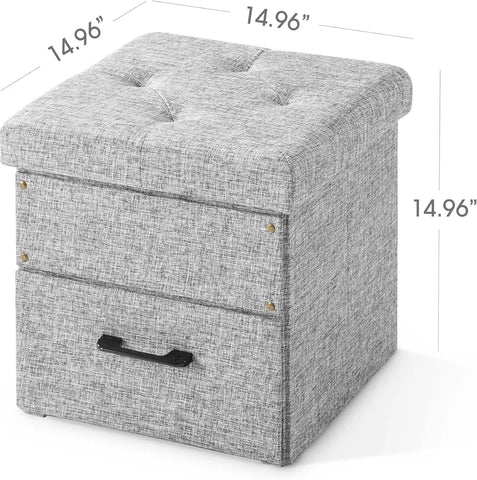 Otto & Ben 45" Storage Ottoman with SMART LIFT Top, Upholstered Tufted Bench, Foot Rest, Brown, 14.96"D x 44.88"W x 14.96"H