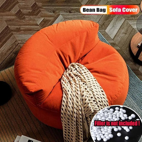 Bean Bag Chair Chenille Bean Bag Cover Washable Ultra Pouf No Filler Kids Adults Lazy Armchair Couch Floor Seating Living Room