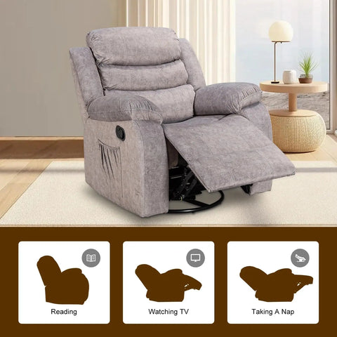 Recliner Chairs, Adults Manual Reclining Sofa Chair Oversized Recliner Chair for Living Room Comfy, Recliner Chair