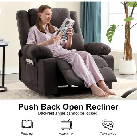 Recliner Chair Modern Ergonomic Lounge Single Sofa Seat Small Push Back Recliners Living Room Recliners on Clearance