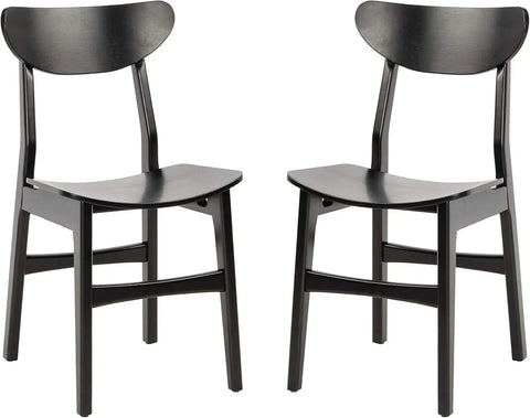 Home Lucca Retro Black Dining Chair, Wood, Set of 2