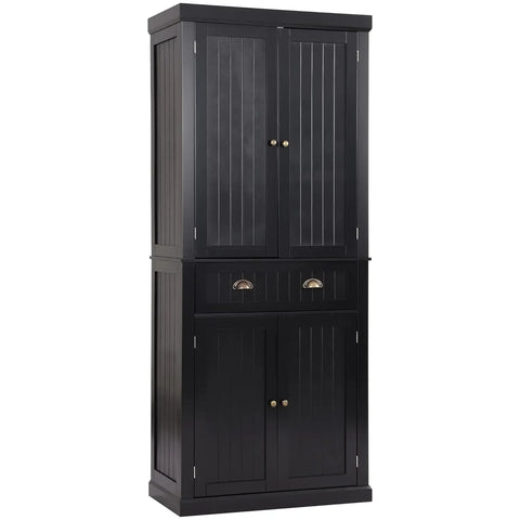 72" Kitchen Pantry Storage Cabinet, Freestanding Cupboard with 2 Cabinets, Drawer and Adjustable Shelves, Tall Storage Cabinet