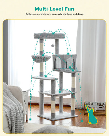 Domestic Delivery Multi-Level Cat Tree Tower Climb Furniture Scratching Post for Indoor House Pet Supplies Kitten Toy Cozy Condo