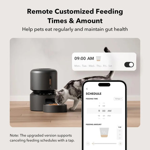 Automatic Cat Feeder, 5G WiFi  with Freshness Preservation, 3L Timed  for Dry Food, Up to 48 Port