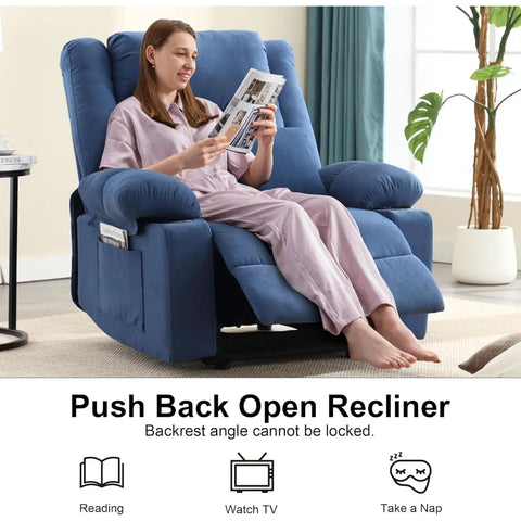 Recliner Chair Modern Ergonomic Lounge Single Sofa Seat Small Push Back Recliners Living Room Recliners on Clearance