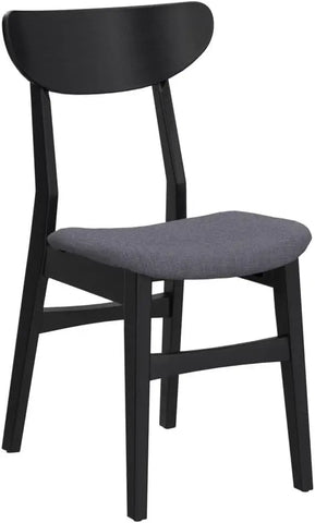 Home Lucca Retro Black Dining Chair, Wood, Set of 2