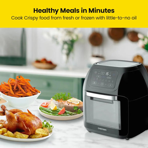 CHEFMAN Multifunctional Digital Air Fryer+ Rotisserie, Dehydrator, Convection Oven, 17 Touch Screen Presets Fry